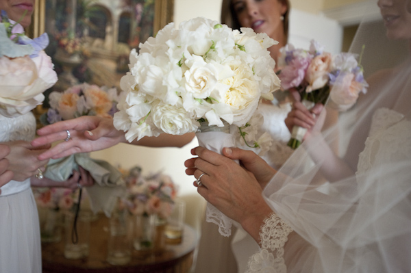 bride holding bouquet of flowers - wedding photo by top South Carolina wedding photographer Leigh Webber